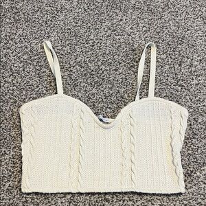 Zara Cream Cable Knit Women's Top